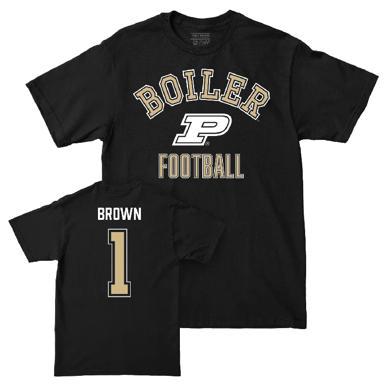 Custom Football Jerseys For Special Events-Football Black Classic Tee - Markevious Brown | #1