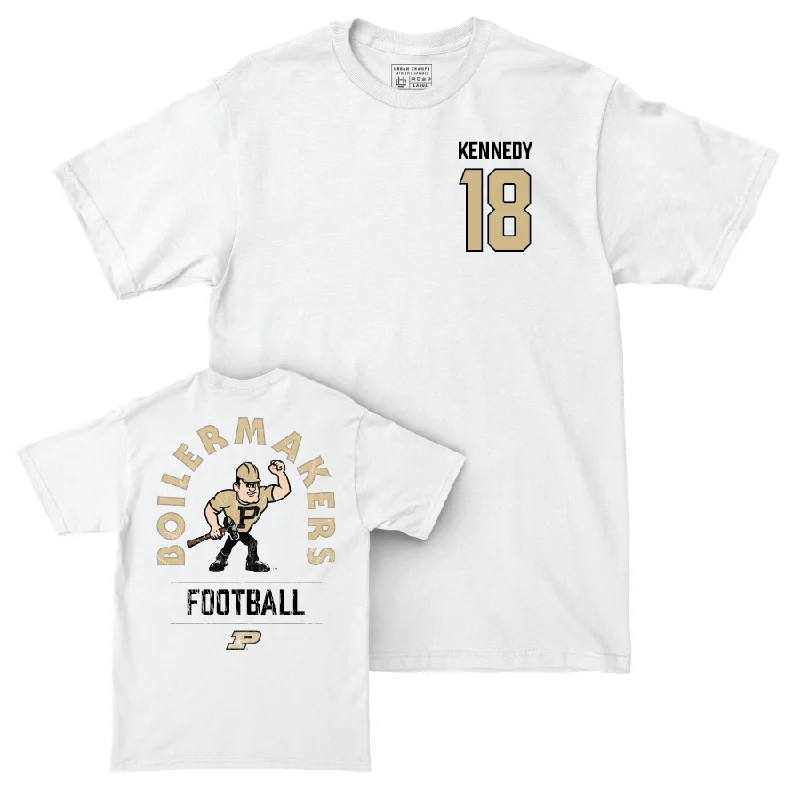 Football Jerseys For Special Event Promotions-Football White Mascot Comfort Colors Tee  - Demeco Kennedy