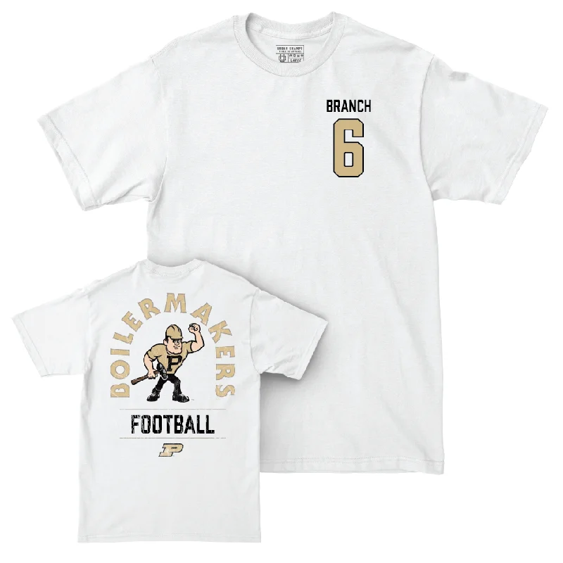 Personalized Football Jerseys For Fundraiser Auctions-Football White Mascot Comfort Colors Tee - Arhmad Branch | #6