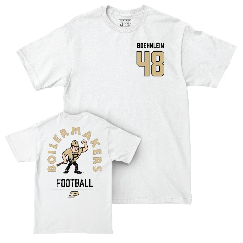 Personalized Football Jerseys For Player Gifts-Football White Mascot Comfort Colors Tee - Bennett Boehnlein | #48