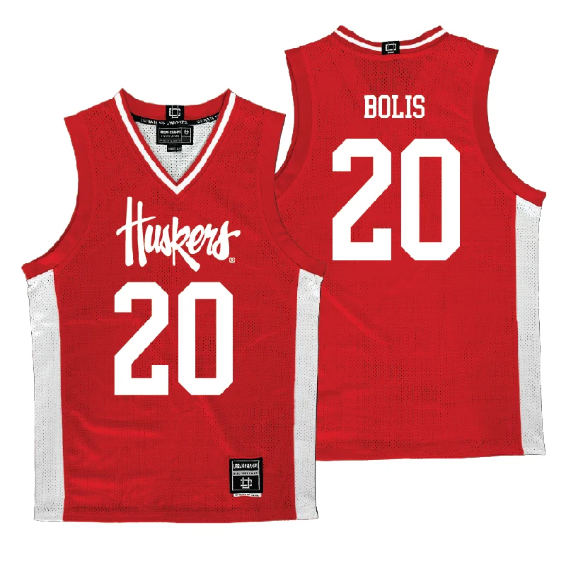 Basketball Jerseys For Professional Teams-Nebraska Men's Basketball Red Jersey  - Justin Bolis