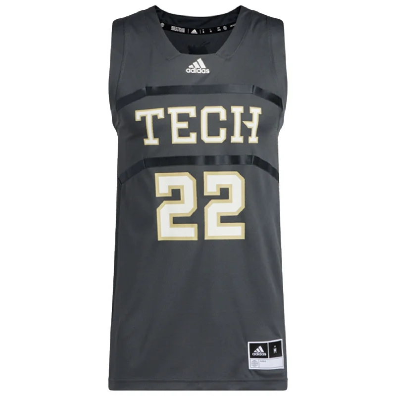 Custom Basketball Jerseys For Competitive Schools-Georgia Tech Adidas Swingman #22 Grey Jersey