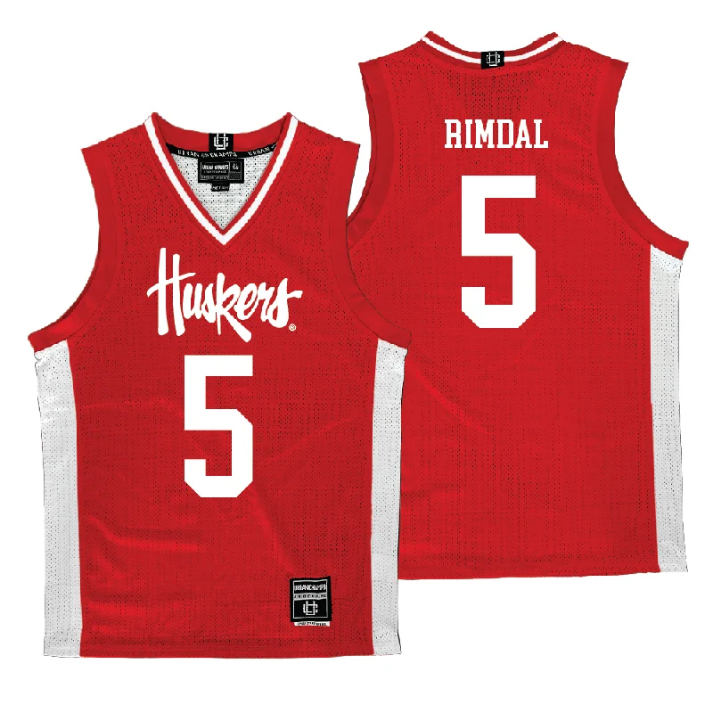 Custom Basketball Jerseys For Social Gatherings-Nebraska Women's Basketball Red Jersey  - Alberte Rimdal