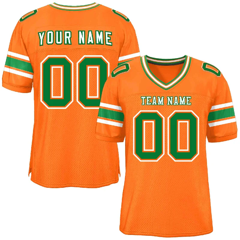 Football Jerseys For Custom Player Recognition-Custom Orange Personalized Classic Authentic Football Jersey