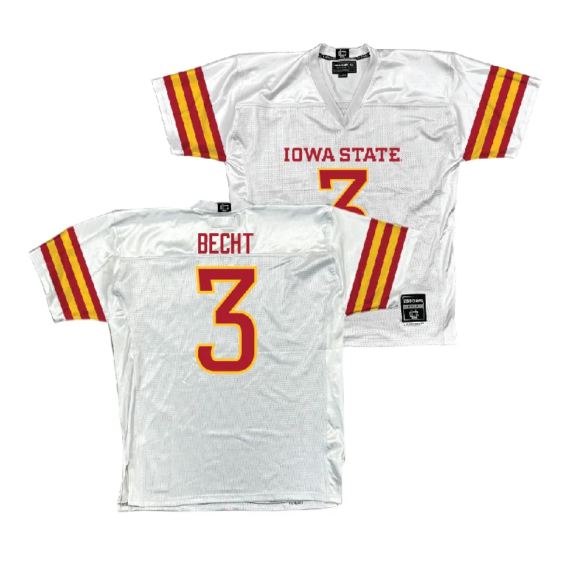 Personalized Football Jerseys For Fundraiser Auctions-Iowa State Football White Jersey - Rocco Becht