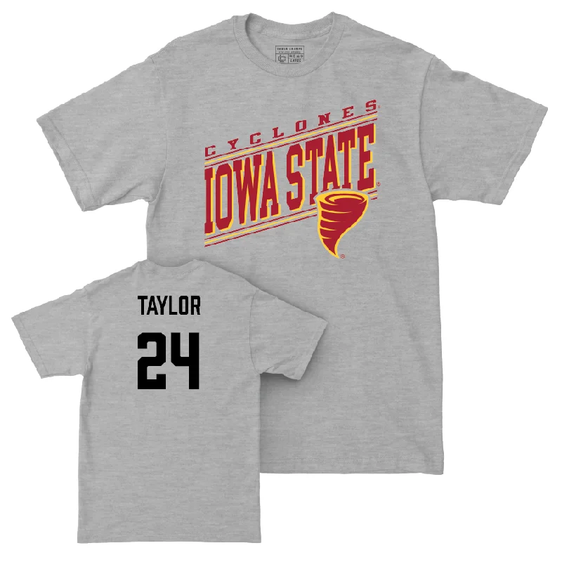 Personalized Football Jerseys For Teams-Iowa State Football Sport Grey Vintage Tee  - Quentin Taylor