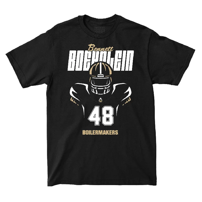 Custom Football Jerseys For Holiday Gifts-Silhouette Black Football Tee - Bennett Boehnlein | #48