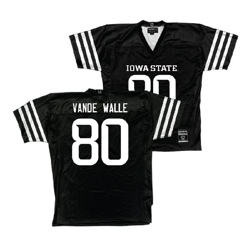 Football Jerseys With Custom Sleeve Printing-Iowa State Football Black Jersey - Jonathan Vande Walle