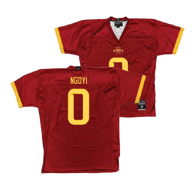 Personalized Football Jerseys For Fundraiser Auctions-Crimson Iowa State Football Jersey - Ben Ngoyi