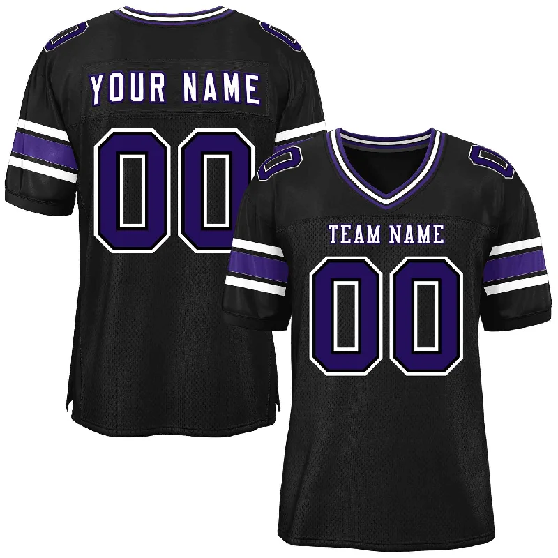 Football Jerseys For Fun & Leisure Activities-Custom Black Personalized Classic Authentic Football Jersey