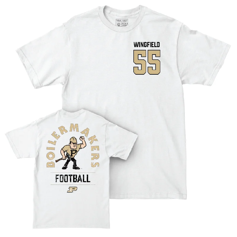 Custom Football Jerseys-Football White Mascot Comfort Colors Tee  - DaJuanye Wingfield