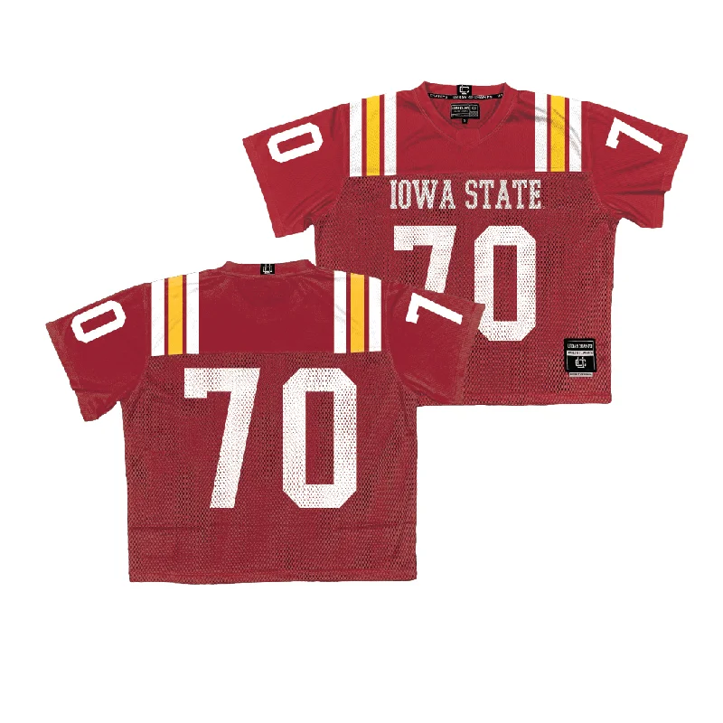 Custom Football Jerseys For Player Gifts-Iowa State Throwback Football Jersey - Trevor Buhr | #70