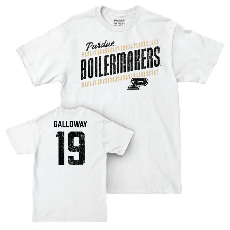 Custom Football Jerseys For International Teams-Football White Slant Comfort Colors Tee  - Tayvion Galloway