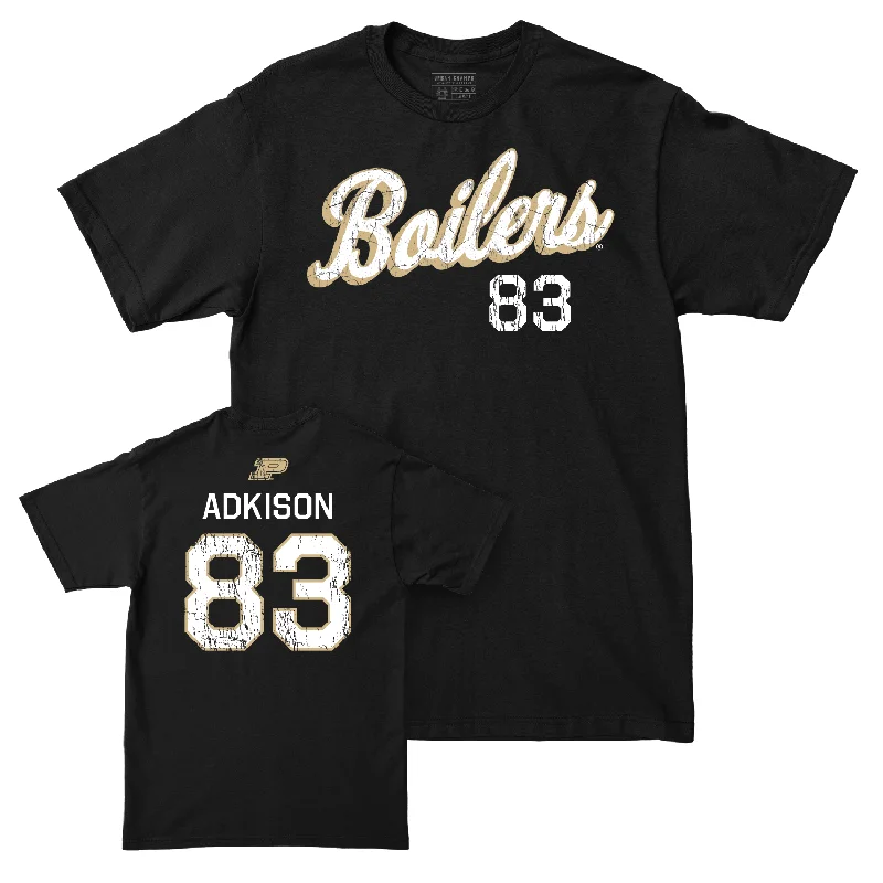 Personalized Football Jerseys For Player Recognition-Football Black Script Tee - Andrew Adkison | #83