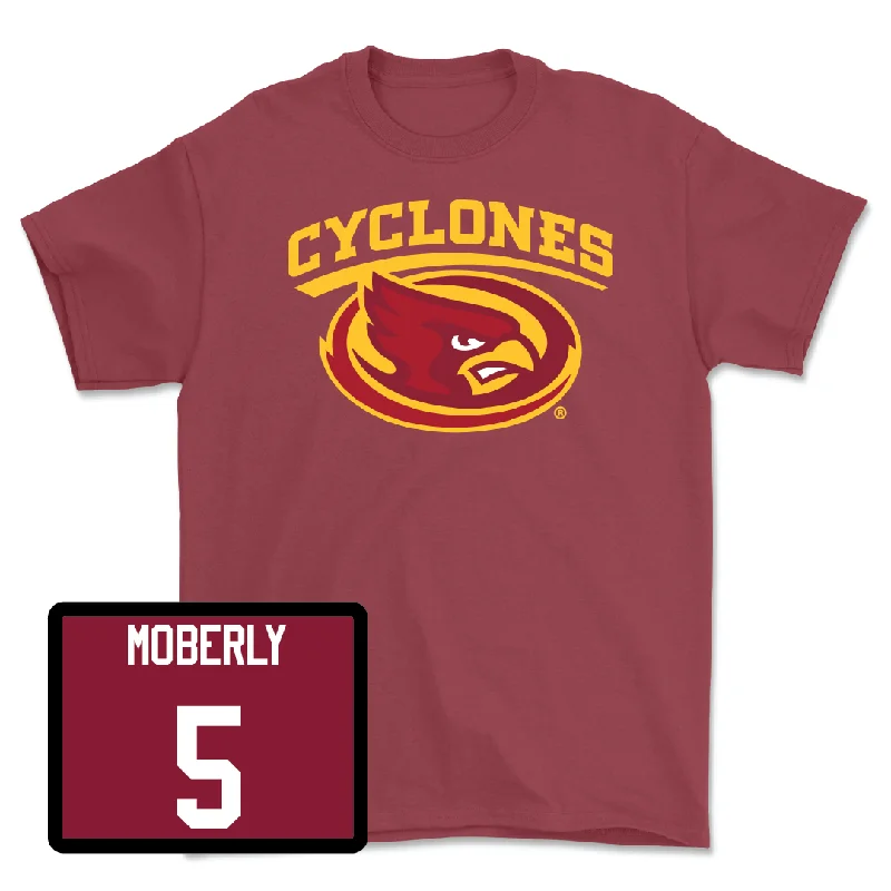 Personalized Football Jerseys For Special Celebrations-Crimson Football Cyclones Tee  - Connor Moberly