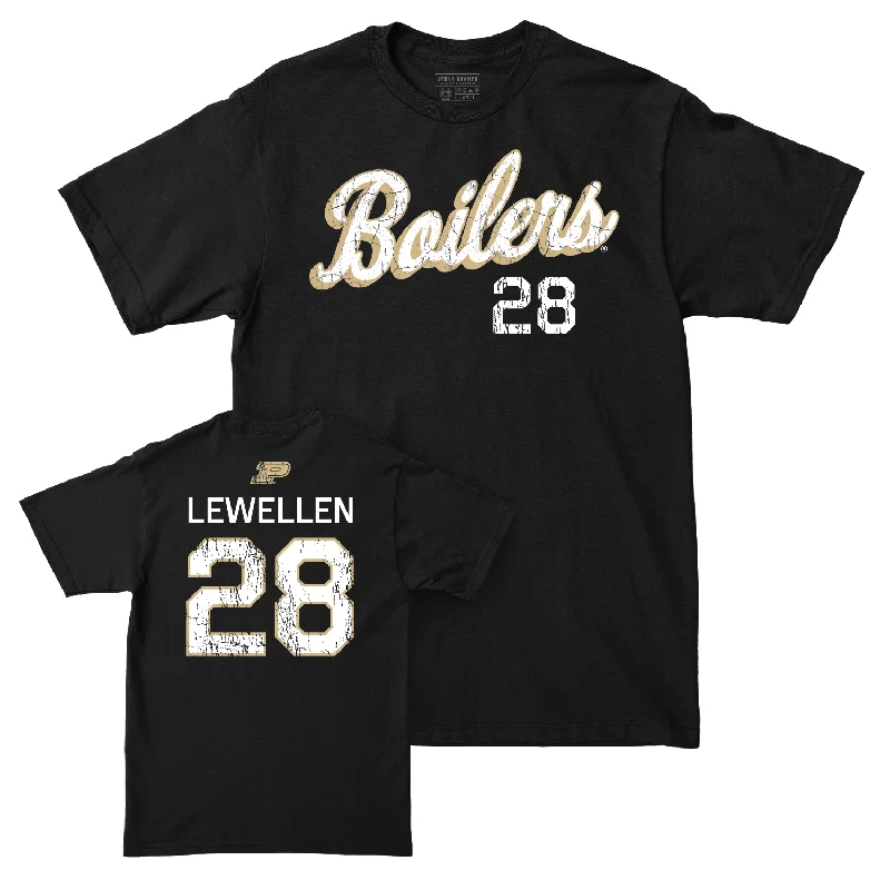 Custom Football Jerseys For Local Fans-Football Black Script Tee - Addai Lewellen | #28