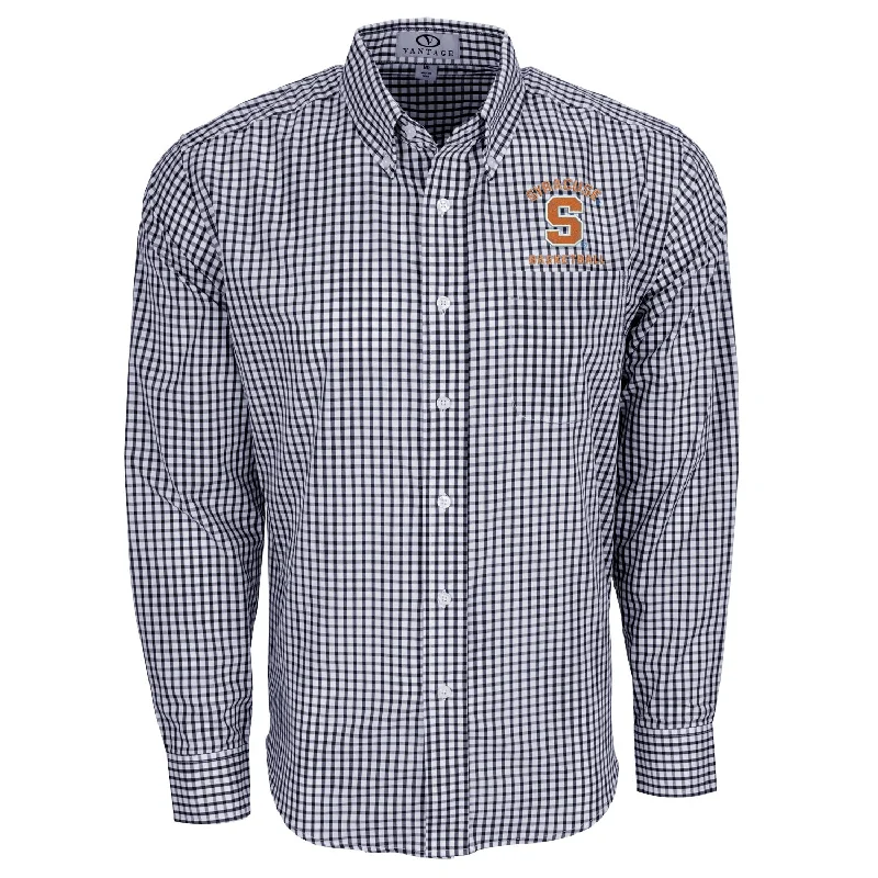 Custom Basketball Jerseys For Sponsorship Events-Vansport Syracuse Basketball Easy-Care Gingham Check Shirt