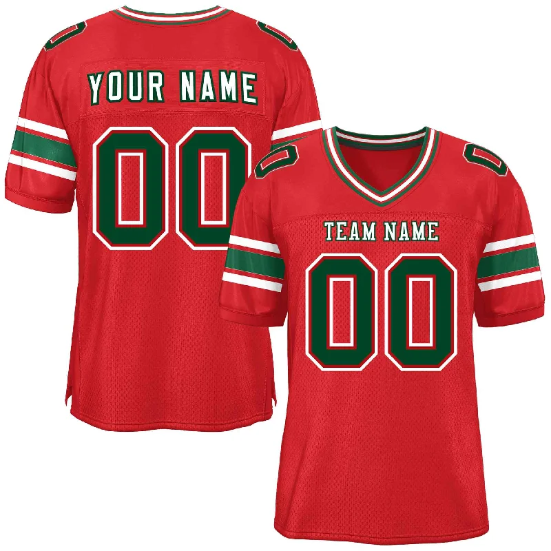 Personalized Football Jerseys For Special Guests-Custom Red Personalized Classic Authentic Football Jersey