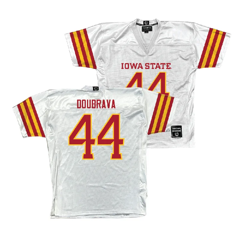 Football Jerseys For Custom Player Apparel-Iowa State Football White Jersey - Mason DouBrava