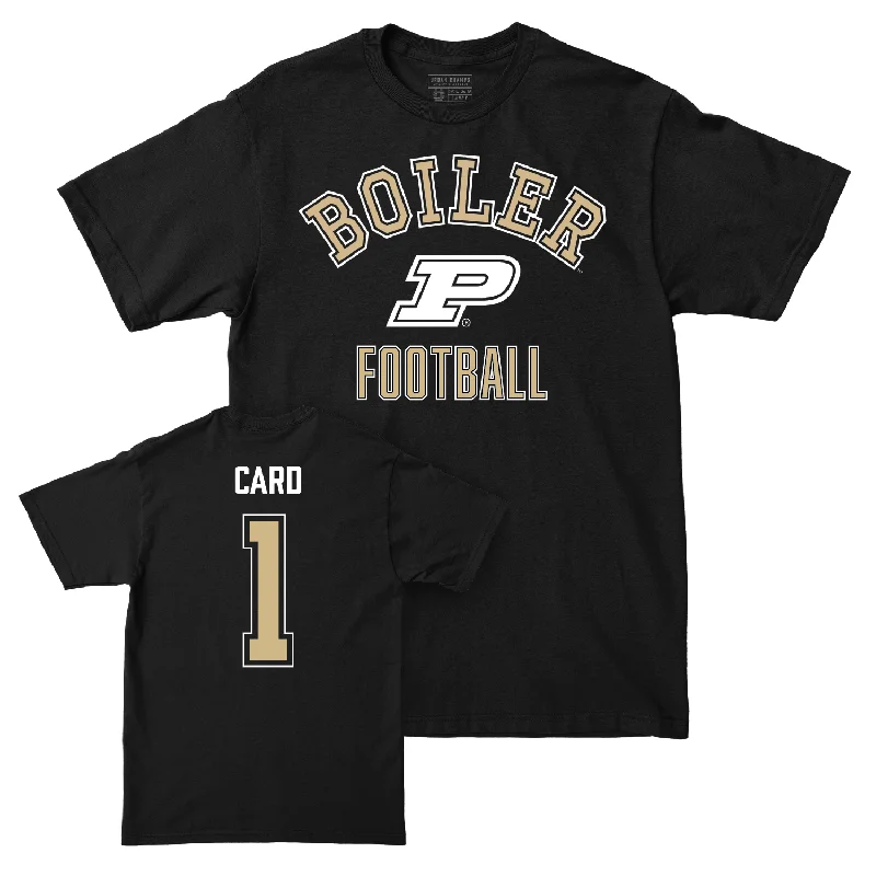 Custom Football Jerseys With Graphics & Emblems-Football Black Classic Tee - Hudson Card | #1