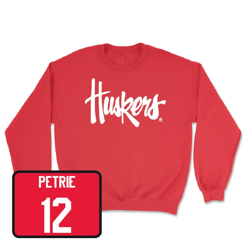 Personalized Basketball Jerseys For Local Supporters-Red Women's Basketball Huskers Crew - Jessica Petrie