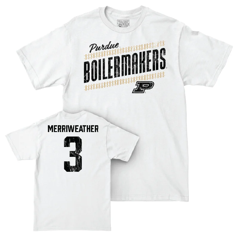 Personalized Football Jerseys For Tournament Winners-Football White Slant Comfort Colors Tee  - Jaheim Merriweather