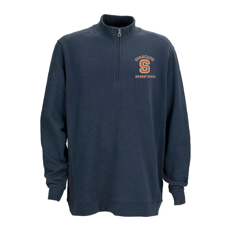 Personalized Basketball Jerseys For College Events-Vansport Syracuse Basketball Premium Cotton 1/4 Zip Fleece Pullover