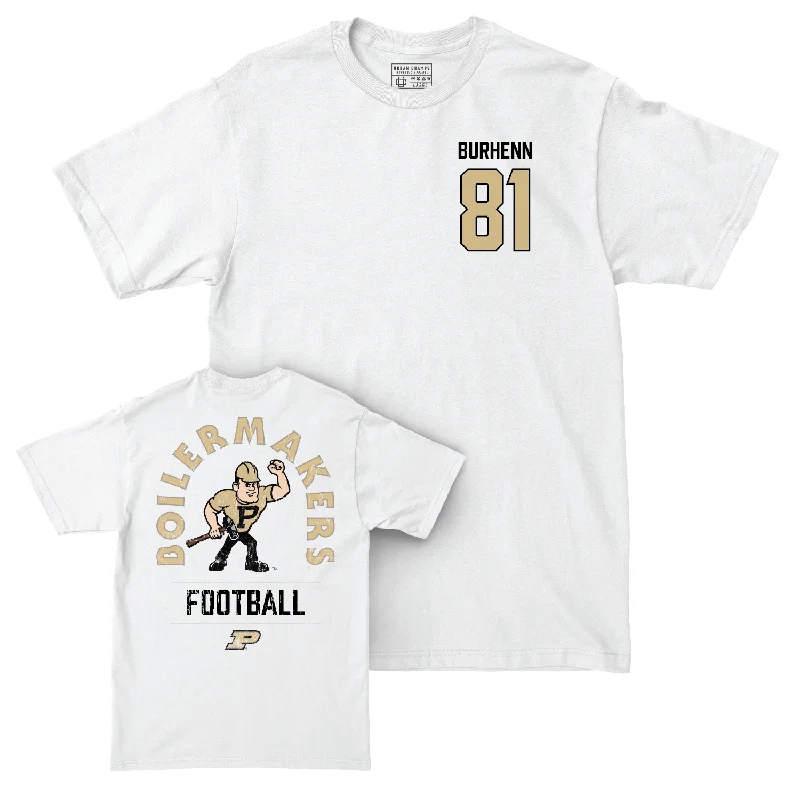 Personalized Football Jerseys For Group Orders-Football White Mascot Comfort Colors Tee - George Burhenn | #81