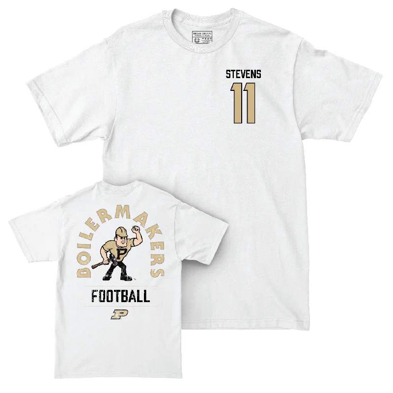 Football Jerseys For Youth & Junior Leagues-Football White Mascot Comfort Colors Tee - Antonio Stevens | #11