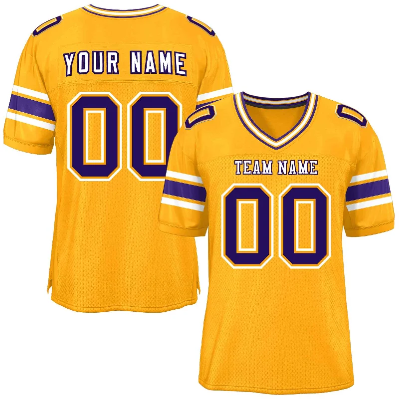 Personalized Football Jerseys For Players-Custom Yellow Personalized Classic Authentic Football Jersey