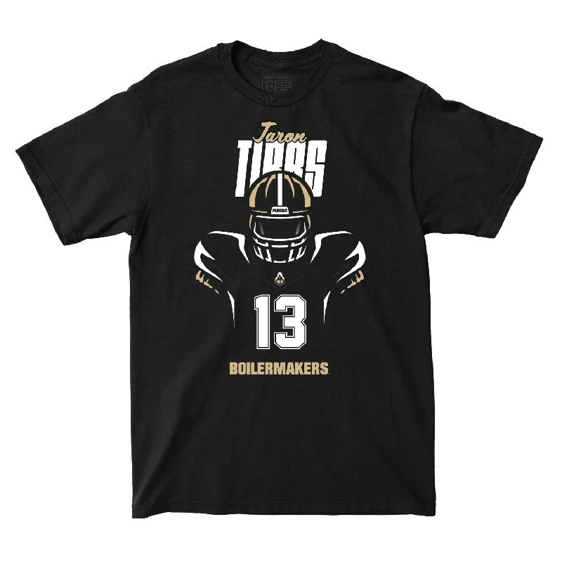 Personalized Football Jerseys For Fans & Players-Silhouette Black Football Tee - Jaron Tibbs | #13