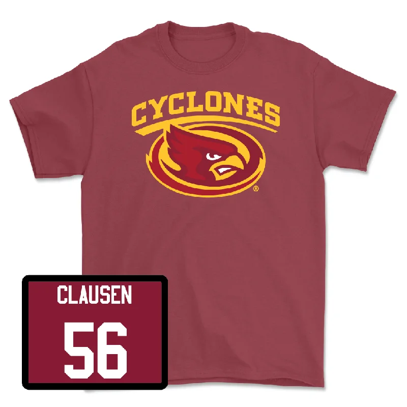 Personalized Football Jerseys For Group Customization-Crimson Football Cyclones Tee  - Drew Clausen