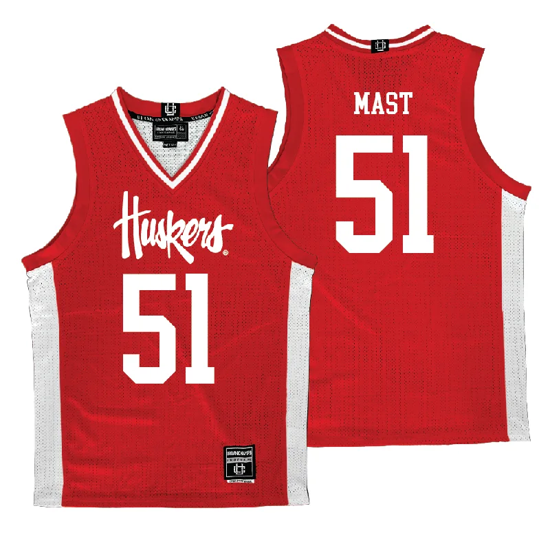 Custom Basketball Jerseys For Seasonal Leagues-Nebraska Men's Basketball Red Jersey - Rienk Mast | #51