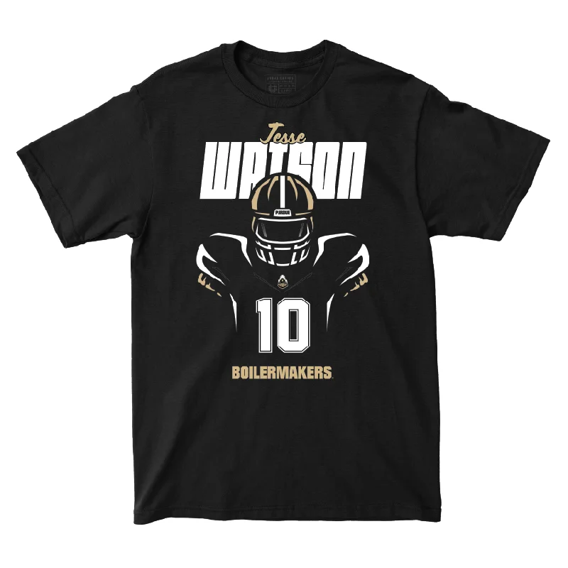 Football Jerseys For Team Building Events-Silhouette Black Football Tee - Jesse Watson | #10