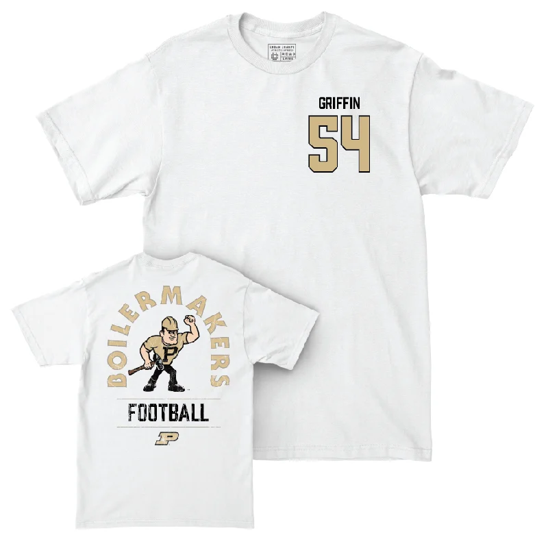 Personalized Football Jerseys For Corporate Gifts-Football White Mascot Comfort Colors Tee  - Luke Griffin