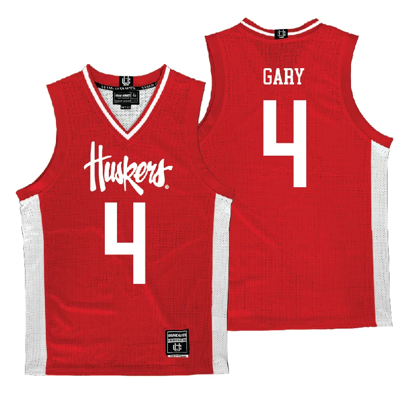 Basketball Jerseys With Custom Fonts & Numbering-Nebraska Men's Basketball Red Jersey - Juwan Gary | #4