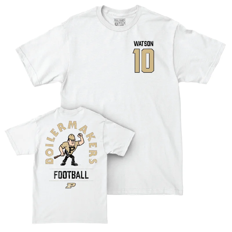 Football Jerseys With Player Customization Options-Football White Mascot Comfort Colors Tee  - Jesse Watson