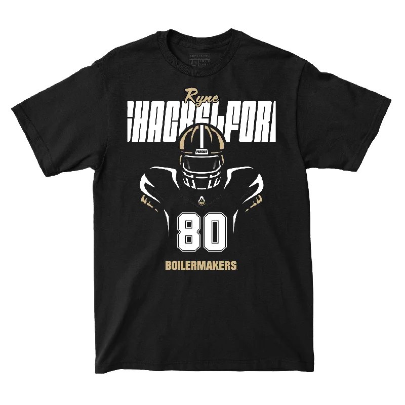 Personalized Football Jerseys For School Spirit-Silhouette Black Football Tee - Ryne Shackelford | #80