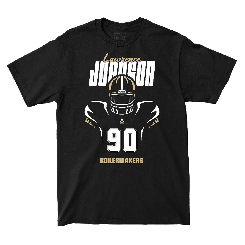 Football Jerseys With Custom Sizing-Silhouette Black Football Tee - Lawrence Johnson | #90