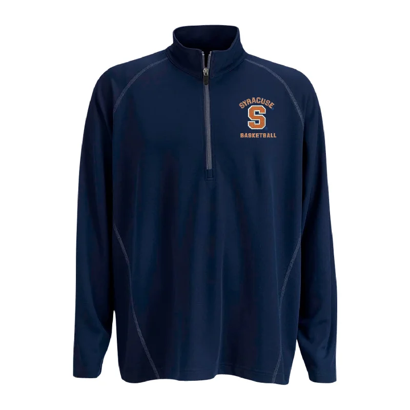 Basketball Jerseys For Team Celebrations & Recognitions-Vansport Syracuse Basketball Twill Knit 1/4 Zip Pullover