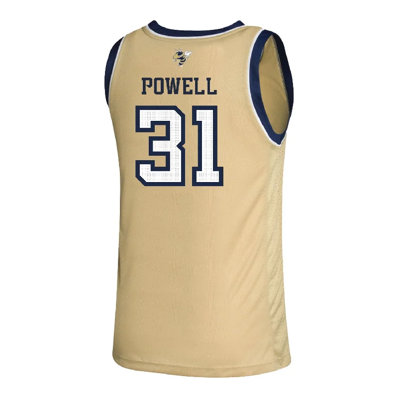 Basketball Jerseys With Custom Names-Georgia Tech Adidas Men's Basketball Student Athlete Sand Jersey #31 Duncan Powell