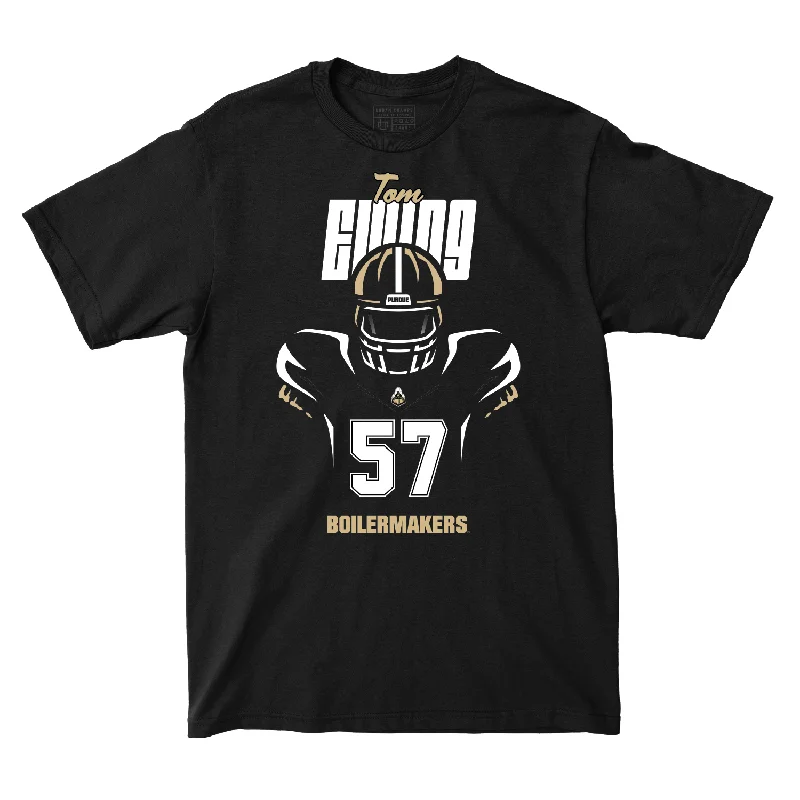 Custom Football Jerseys For VIP Events-Silhouette Black Football Tee - Tom Ewing | #57