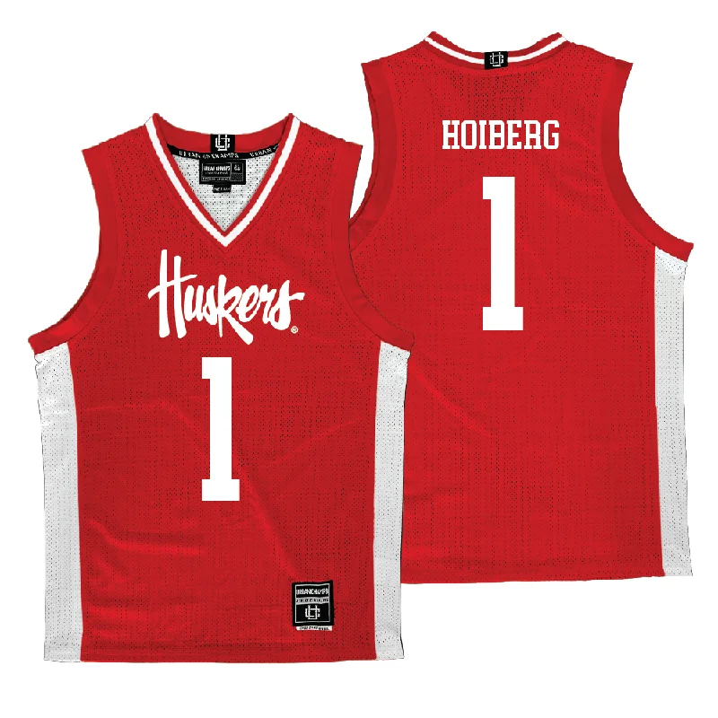 Basketball Jerseys For Personalized Team Apparel-Nebraska Men's Basketball Red Jersey - Samuel Hoiberg | #1