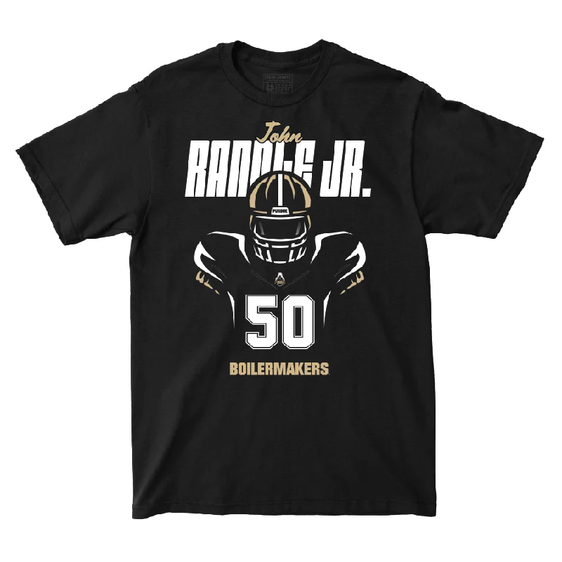 Personalized Football Jerseys For Player Recognition-Silhouette Black Football Tee - John Randle Jr. | #50