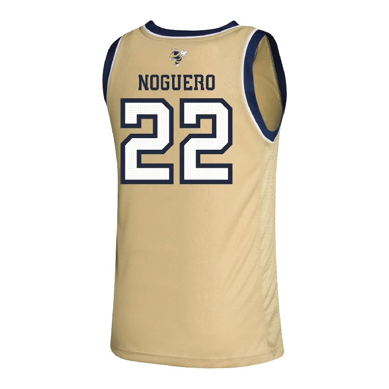 Basketball Jerseys With Custom Fabric-Georgia Tech Adidas Women's Basketball Student Athlete Sand Jersey #22 Ines Noguero