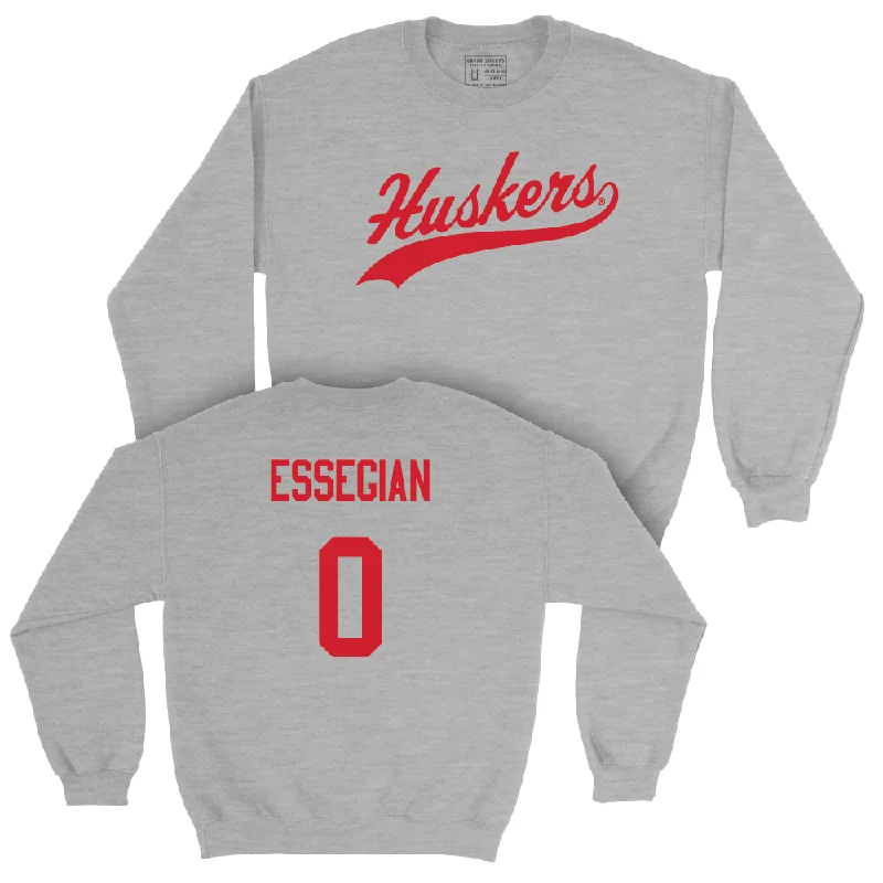 Basketball Jerseys For Youth Camps & Leagues-Sport Grey Men's Basketball Script Crew  - Connor Essegian