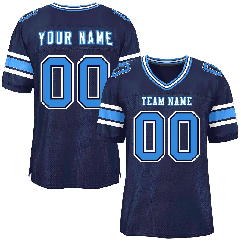 Football Jerseys For Youth Teams & Leagues-Custom Navy Personalized Classic Authentic Football Jersey