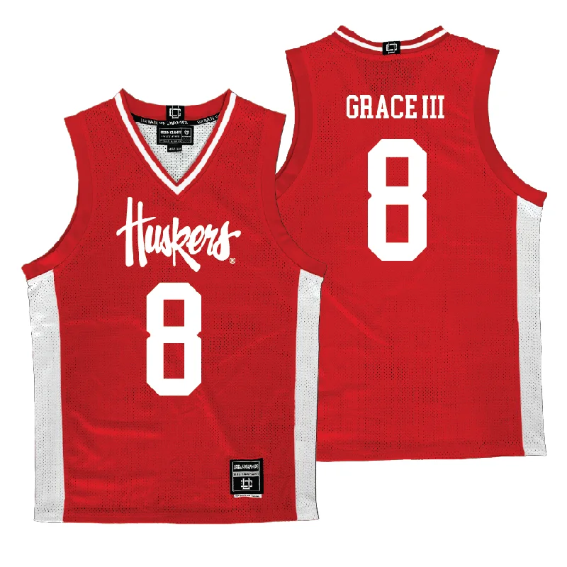 Personalized Basketball Jerseys For Fundraiser Auctions-Nebraska Men's Basketball Red Jersey  - Jeff Grace III