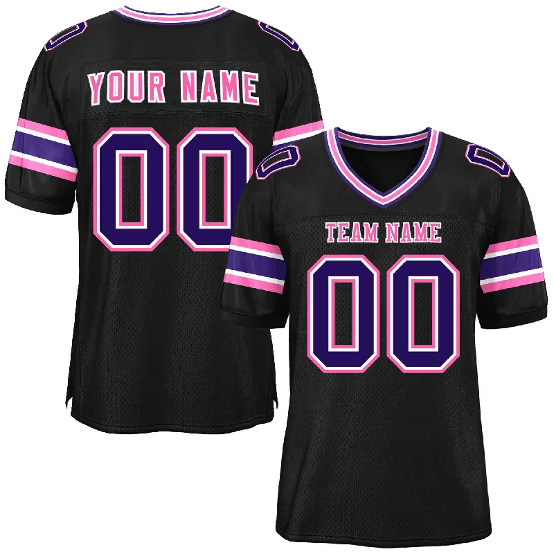 Football Jerseys For Sports Fundraisers-Custom Black Personalized Classic Authentic Football Jersey