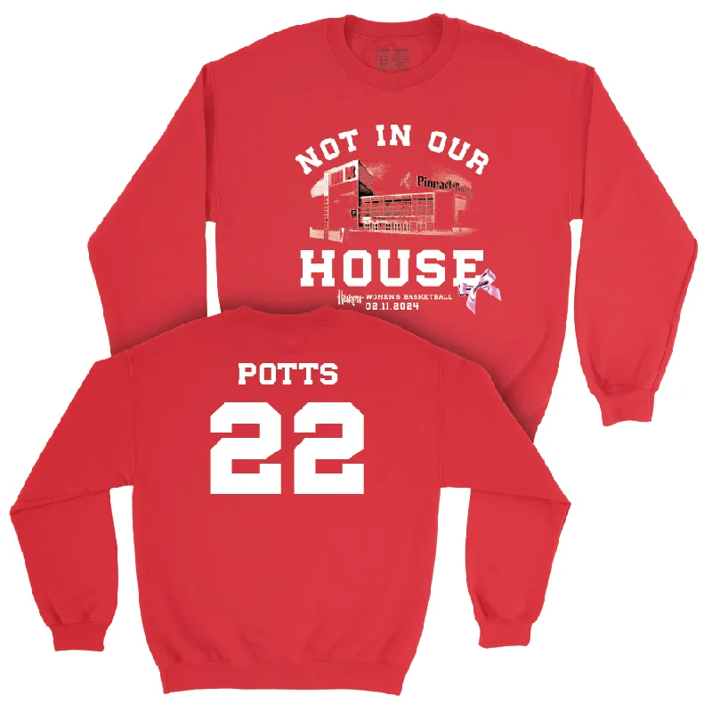 Custom Basketball Jerseys For Team Sponsorship-Women's Basketball Not In Our House Red Crew - Natalie Potts  | #22